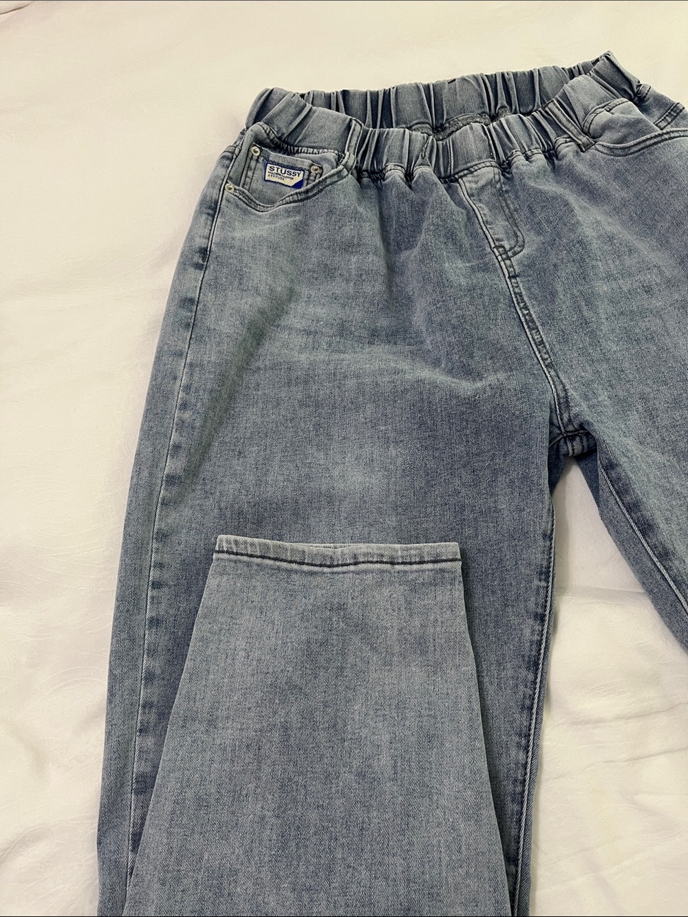 Stussy Light Wash High-Rise Relaxed Jeans